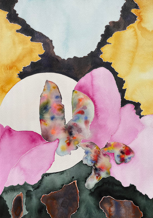 Religare XVI – Original abstract watercolor painting by Danish artist Agricola
