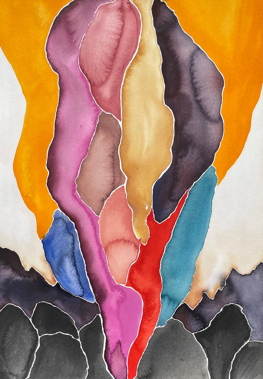 Religare XI – Original watercolor painting by Danish artist Agricola
