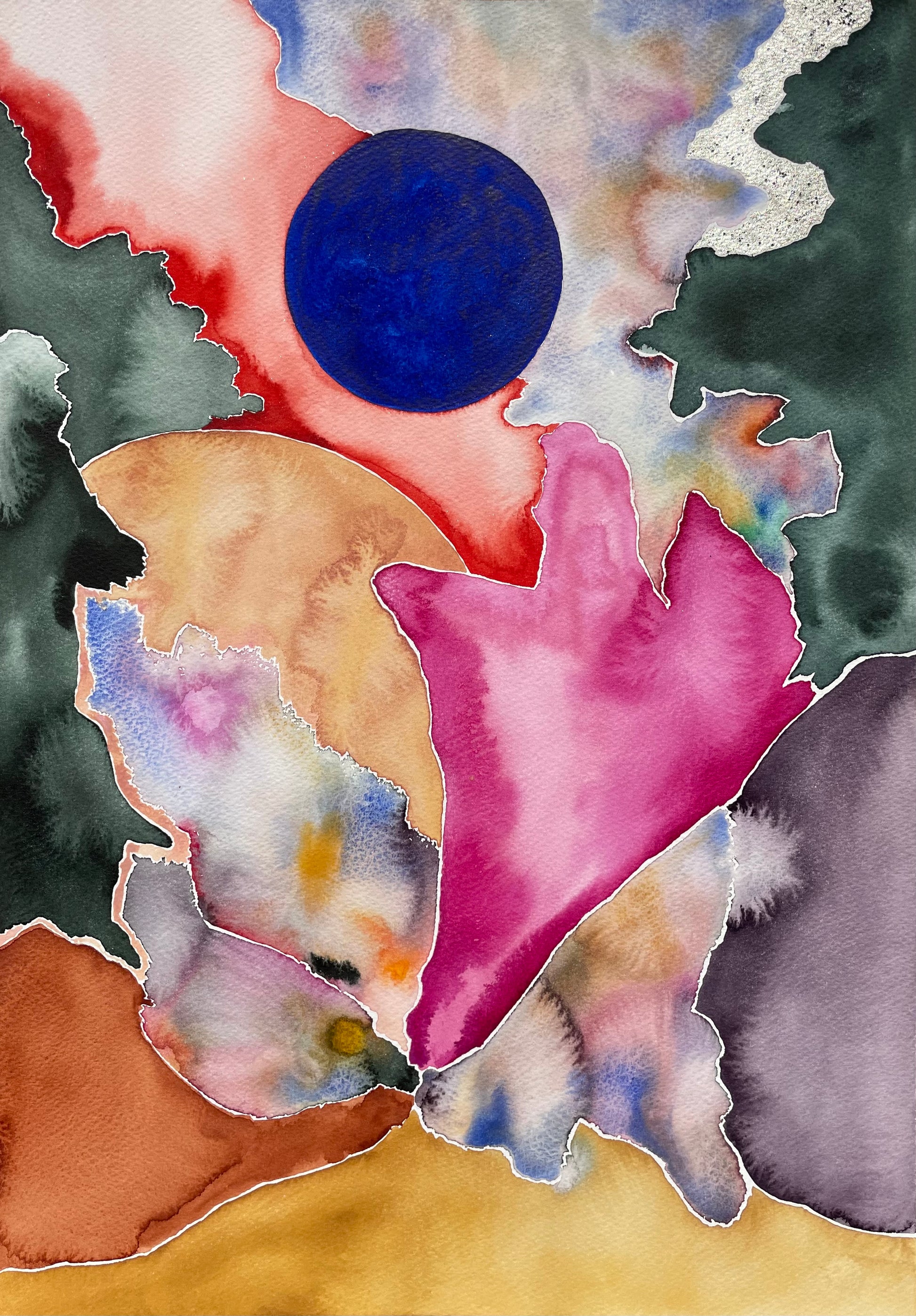 Religare III – Original watercolor painting by Danish artist Agricola. Unique, handpainted on acid-free Lanaquarelle 300g cotton paper, 51x36 cm.