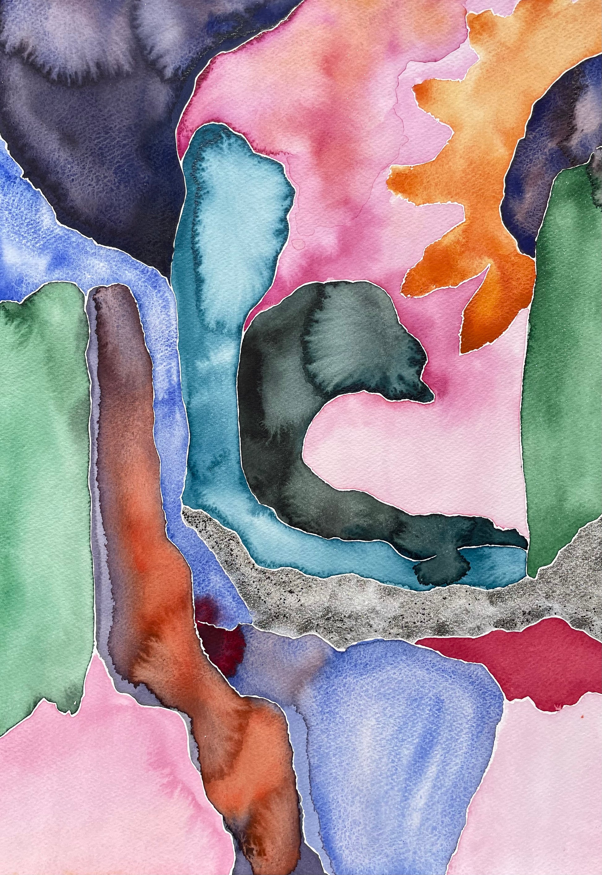 Religare II – Original watercolor painting by Danish artist Agricola. Unique, handpainted on acid-free Lanaquarelle 300g cotton paper, 51x36 cm.